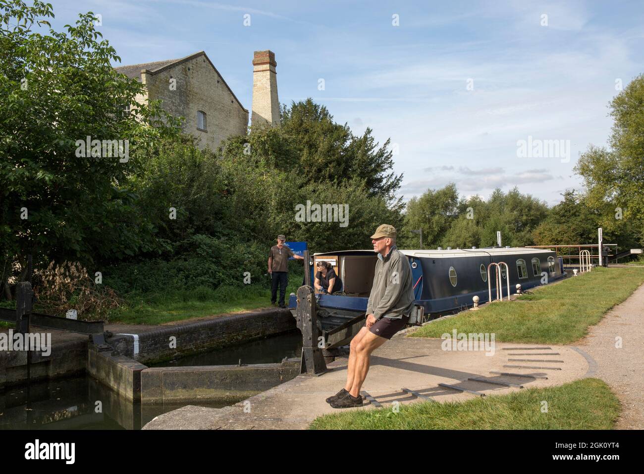 Lock Gates Parndon Mill Lock River Sort Harlow Essex Banque D'Images