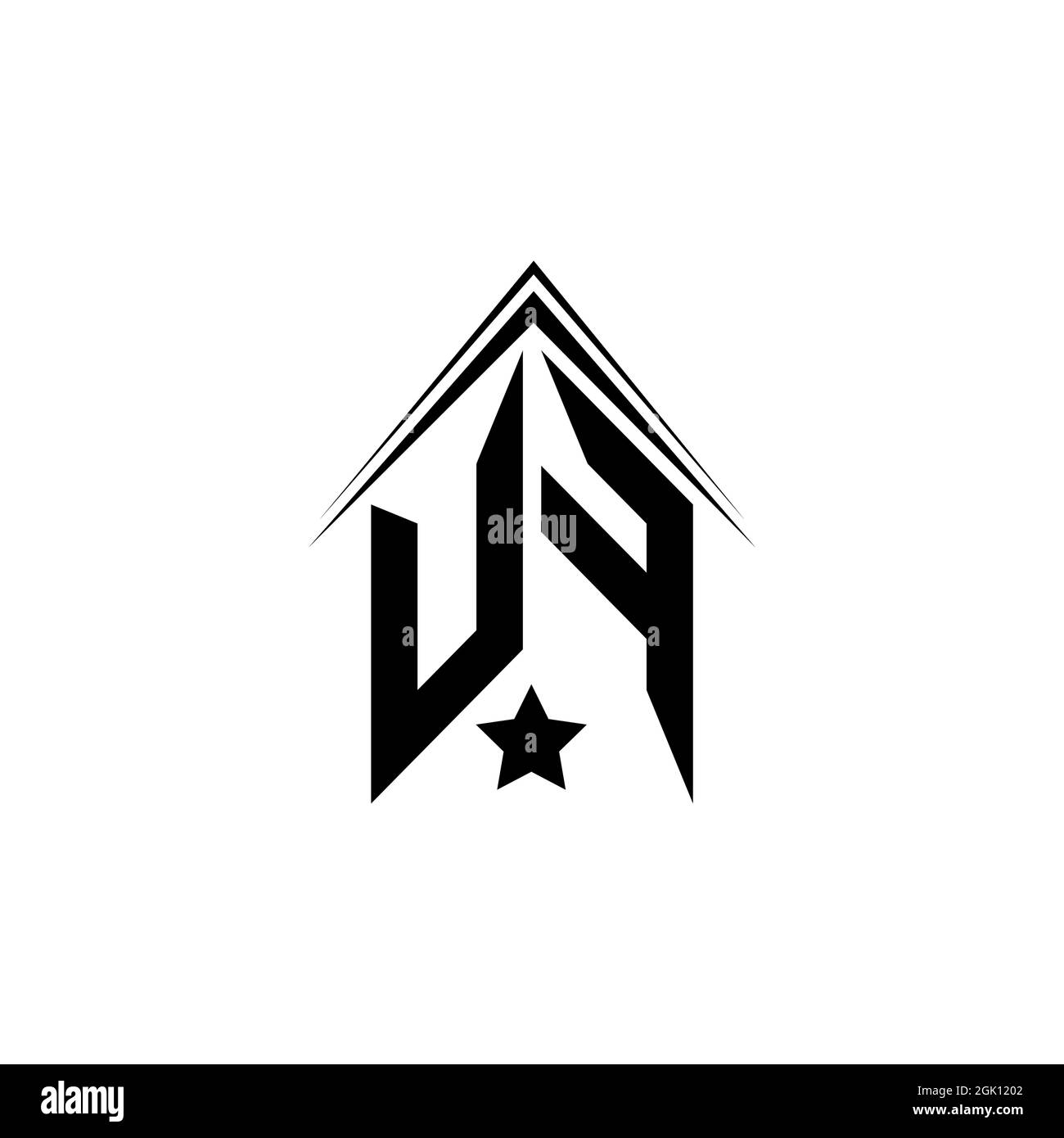 Design initial du logo UF avec style Shape, marque de l'entreprise logo. Illustration de Vecteur