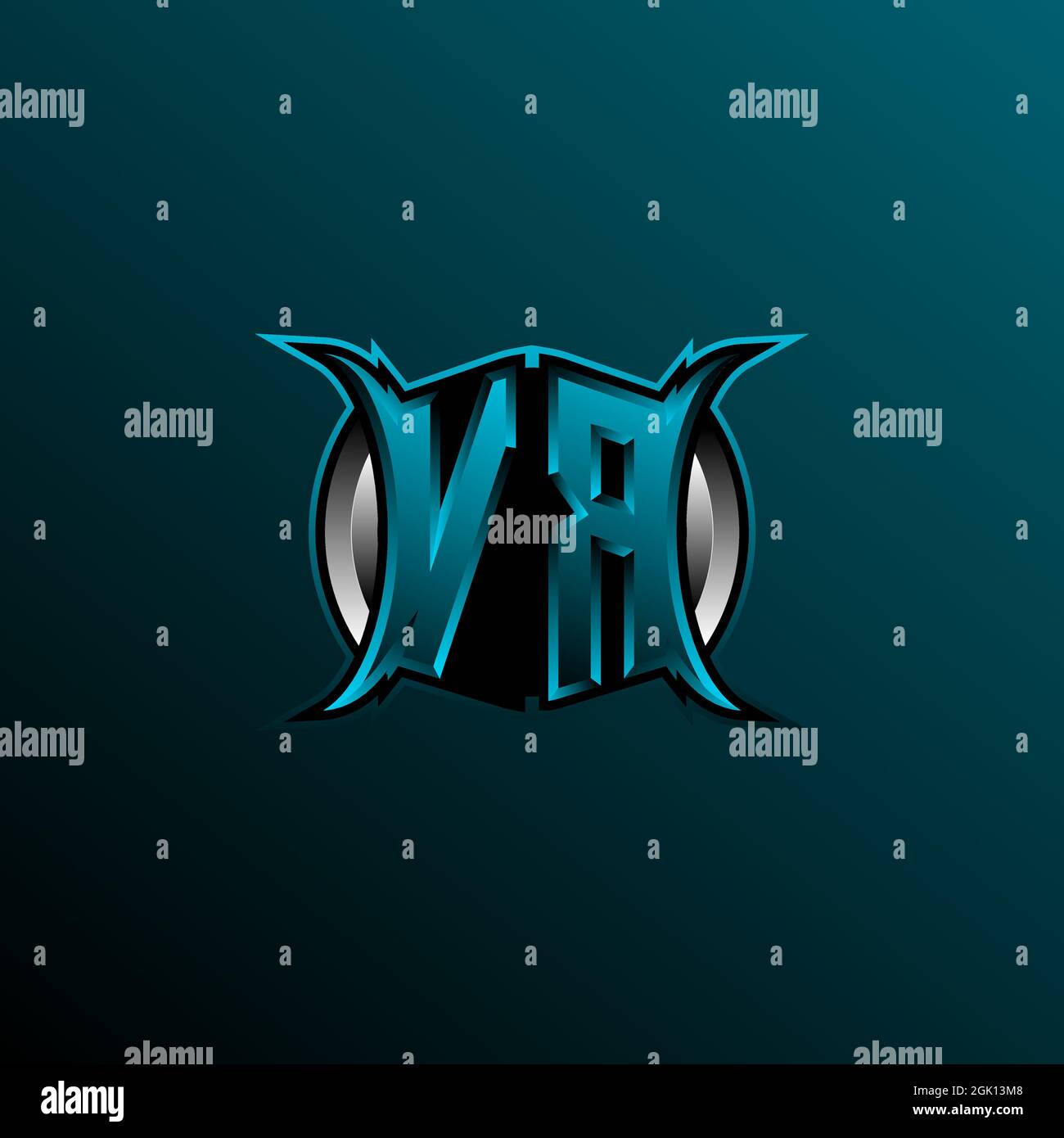 Logo VR initial, logo VR initial avec style Circle, logo pour le jeu, esport, communauté ou entreprise. Illustration de Vecteur