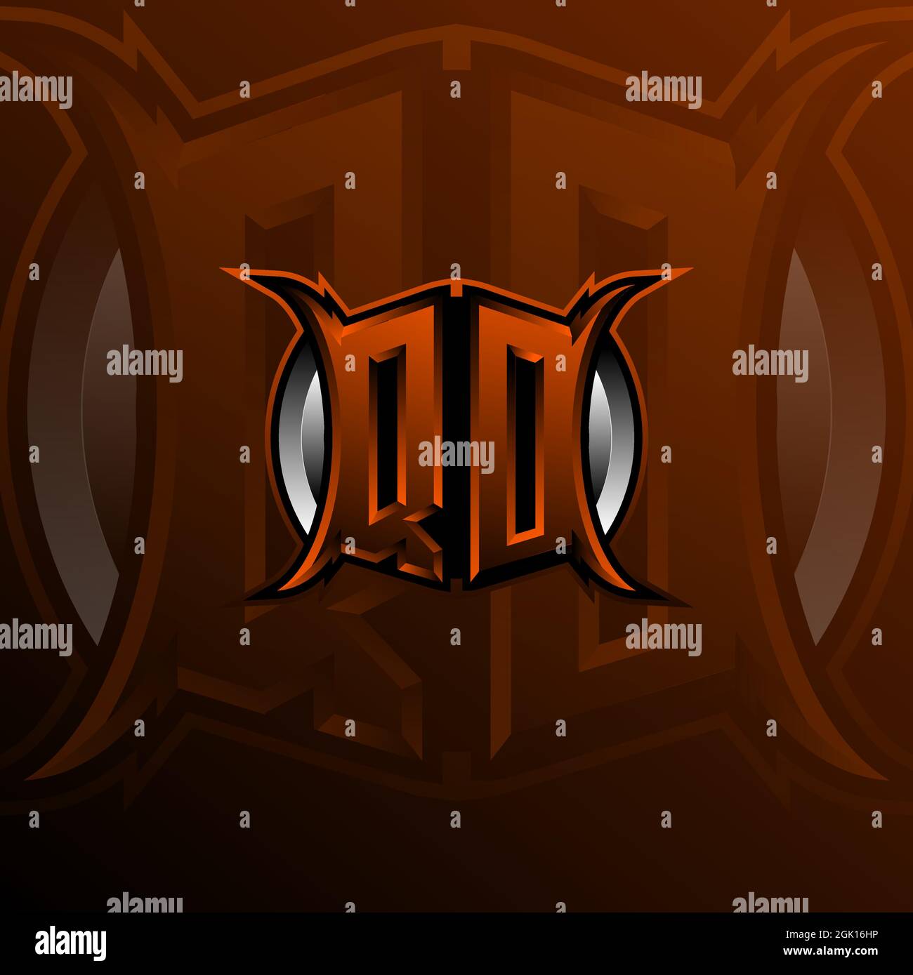 QD, QO logo lettre Design en couleur orange, logo pour jeu, esport, jeux initiaux, communauté ou entreprise. Illustration de Vecteur