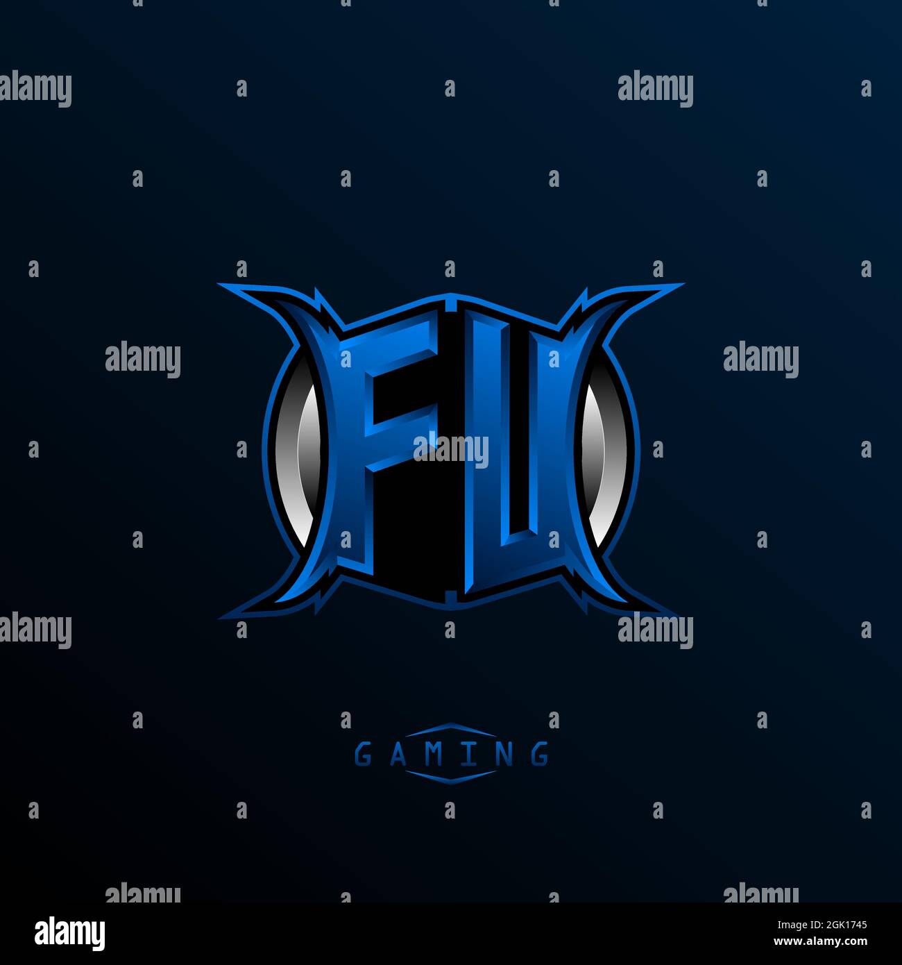 Logo FU initial, logo FU initial avec style Cool, logo pour jeu, esport, jeu initial, communauté ou entreprise. Illustration de Vecteur