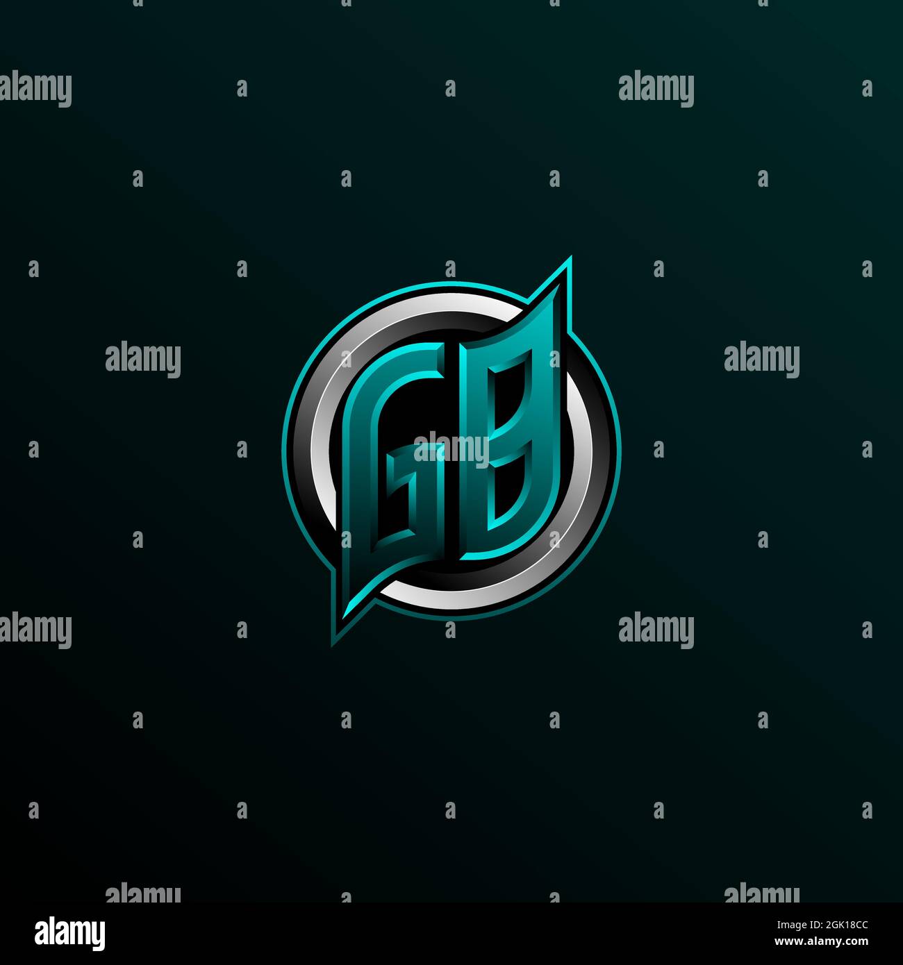 Logo GB initial, logo GB initial avec style Circle, logo pour le jeu, esport, communauté ou entreprise. Illustration de Vecteur