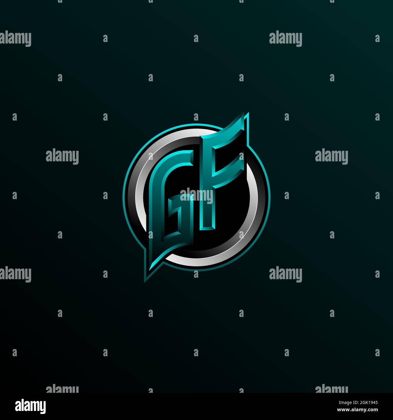 Logo GF initial, logo GF initial avec style cercle, logo pour jeu, esport, communauté ou entreprise. Illustration de Vecteur