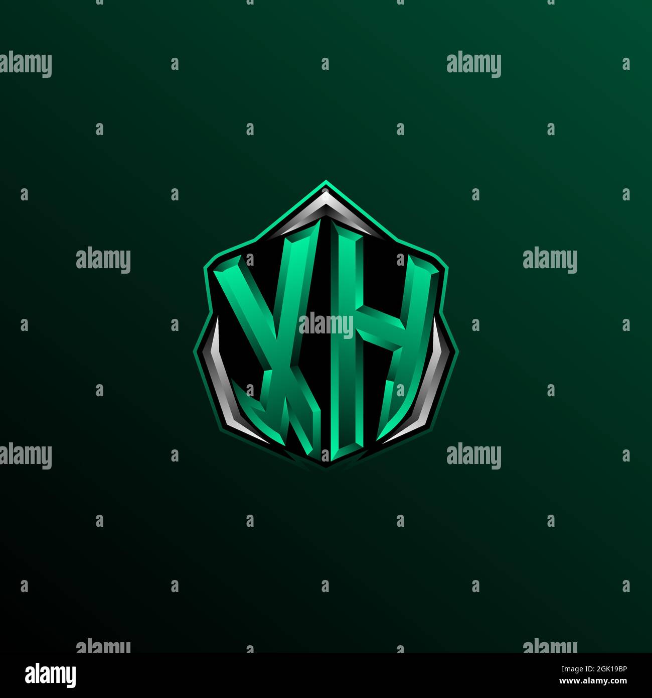 Logo XH initial, logo XH initial avec style Shield, logo pour jeux, esport, communauté ou entreprise. Illustration de Vecteur
