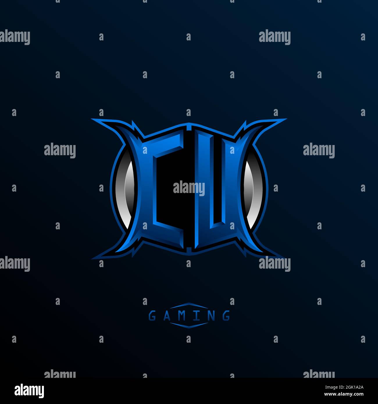 Logo CU initial, logo CU initial avec style Cool, logo pour jeu, esport, jeux initiaux, communauté ou entreprise. Illustration de Vecteur