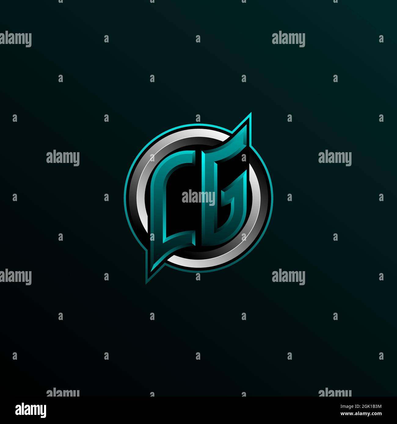 Logo CG initial, logo CG initial avec style cercle, logo pour jeu, esport, communauté ou entreprise. Illustration de Vecteur