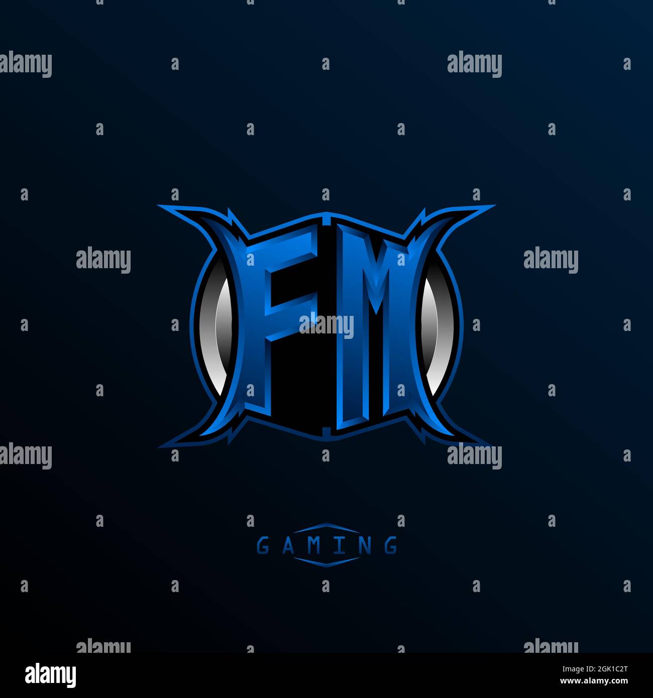 Logo FM initial, logo FM initial avec style Cool, logo pour jeu, esport, jeux initiaux, communauté ou entreprise. Illustration de Vecteur
