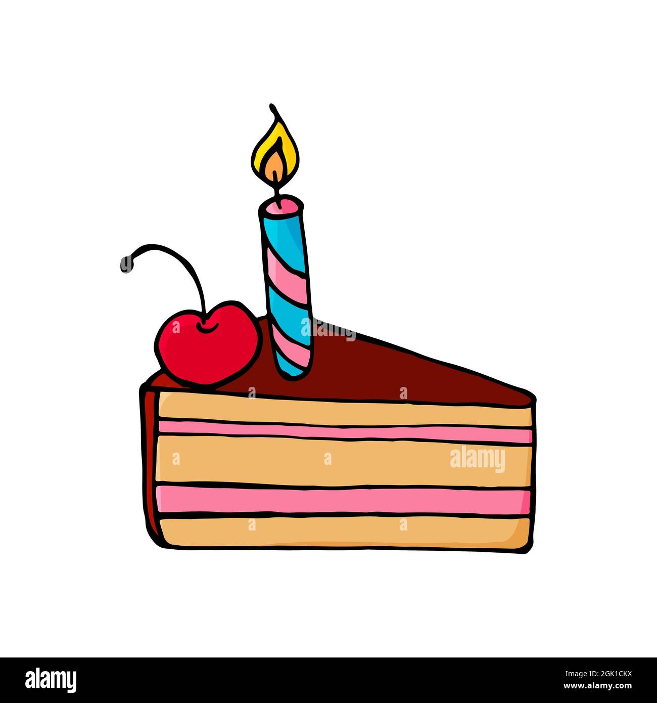 Icone En Forme De Cupcake Gateau Avec Bougie En Forme De Dessin A La Main Illustration Vectorielle Pour Votre Conception Patisseries Sucrees Gateau Mignon Signe Icone Autocollant Pin Image Vectorielle Stock