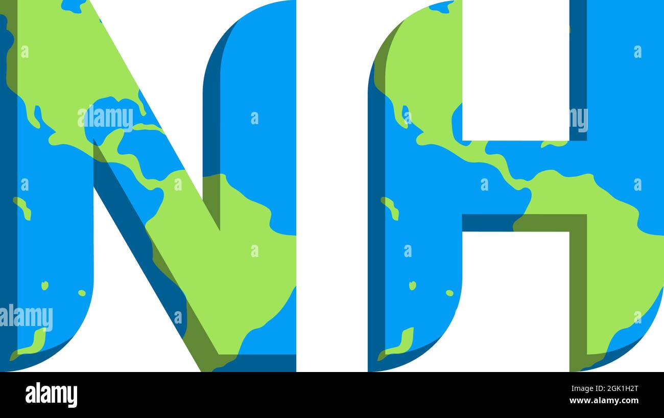 Conception initiale du logo NH avec style World Map, marque de l'entreprise logo. Illustration de Vecteur