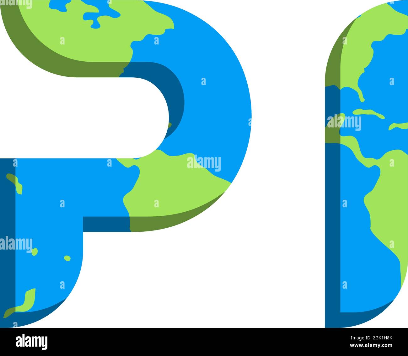 Conception initiale du logo PI avec style World Map, marque de l'entreprise logo. Illustration de Vecteur