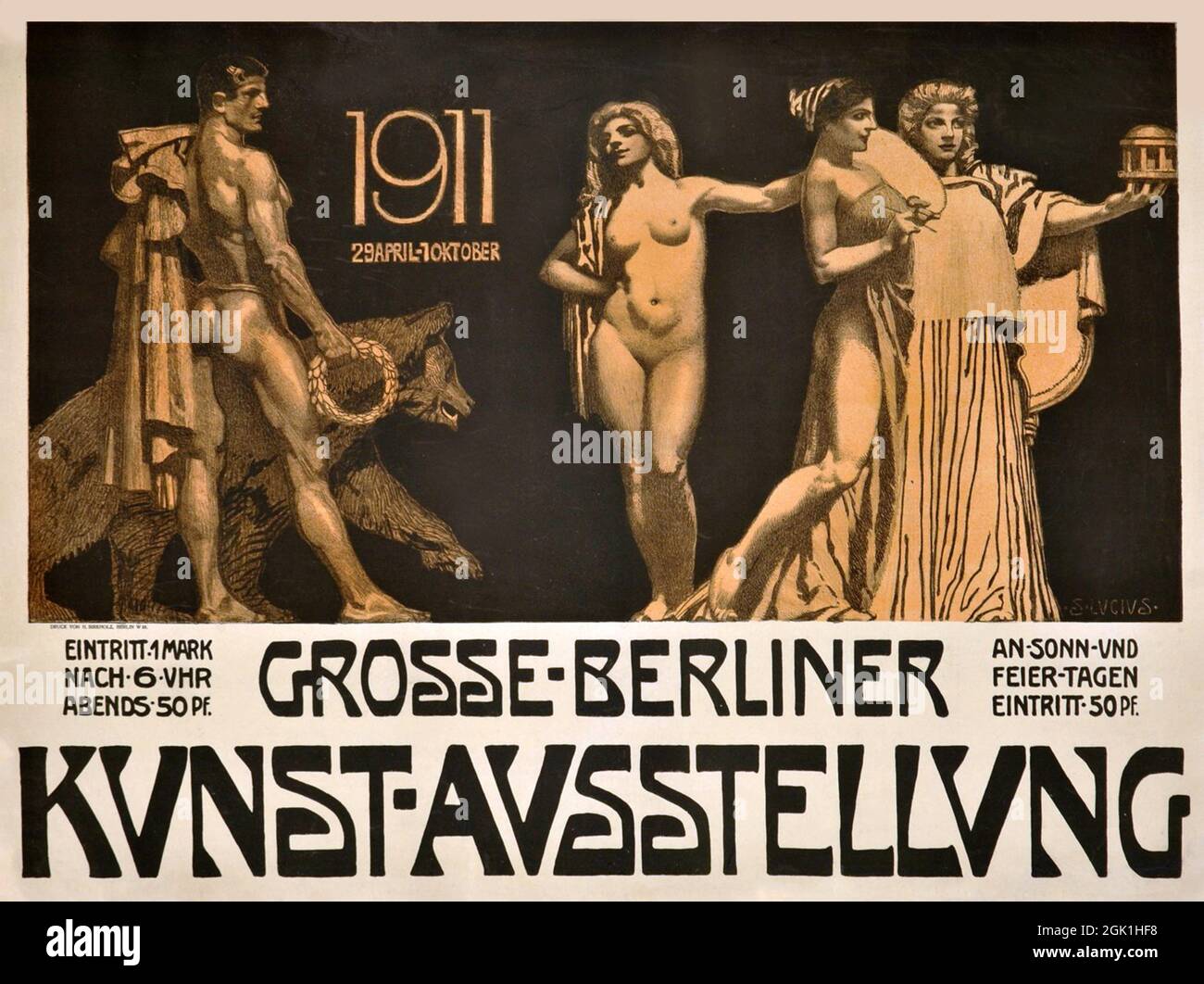 Cliquez sur l'affiche de l'exposition d'art allemand ancien - Great Berlin Art Exhibition 1911 Banque D'Images