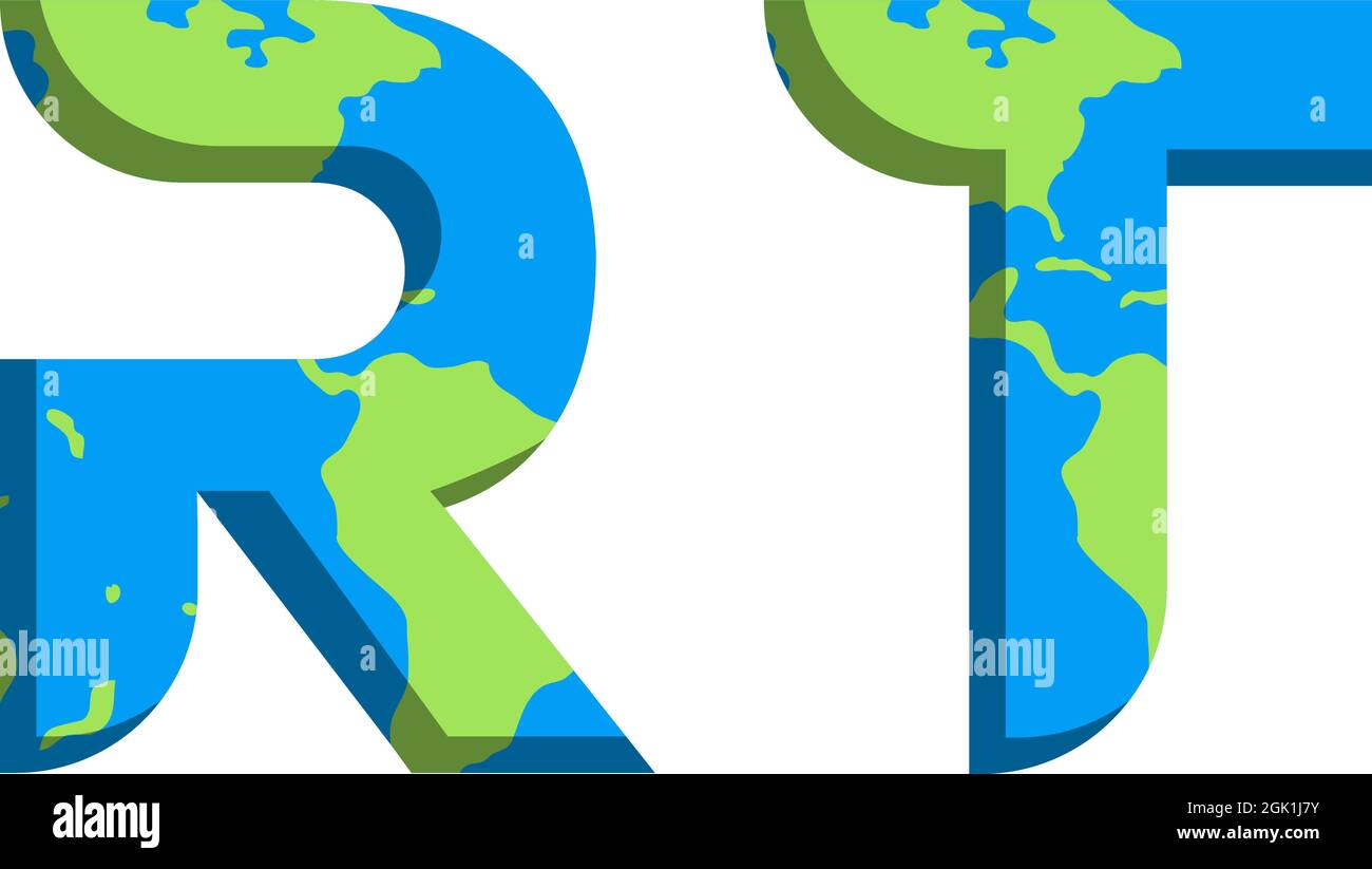 Conception initiale du logo RT avec style World Map, marque de l'entreprise logo. Illustration de Vecteur