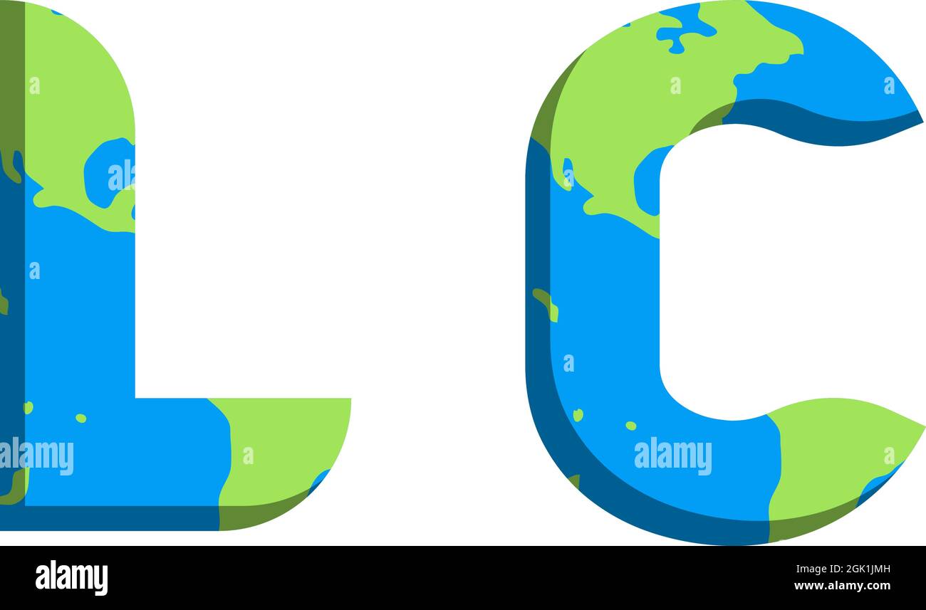 Conception initiale du logo LC avec style World Map, marque de l'entreprise logo. Illustration de Vecteur