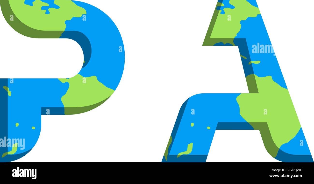 Conception initiale du logo PA avec style World Map, marque de l'entreprise logo. Illustration de Vecteur