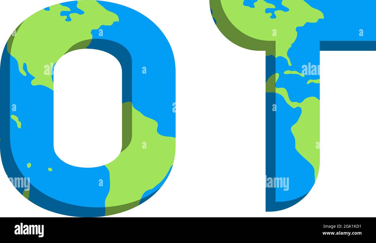 Logo OT initial avec style World Map, logo de l'entreprise. Illustration de Vecteur