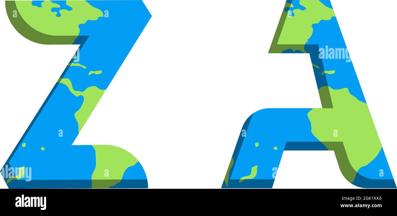 Conception initiale du logo ZA avec style World Map, marque de l'entreprise logo. Illustration de Vecteur