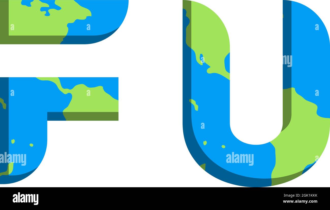 Conception initiale du logo FU avec style World Map, marque de l'entreprise logo. Illustration de Vecteur