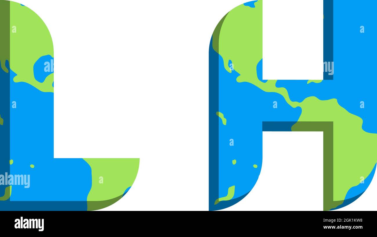 Logo LH initial avec style World Map, logo de l'entreprise. Illustration de Vecteur