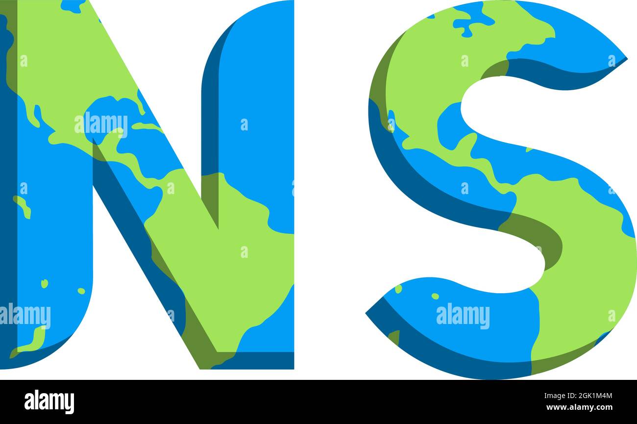 Conception initiale du logo NS avec style World Map, marque de l'entreprise logo. Illustration de Vecteur