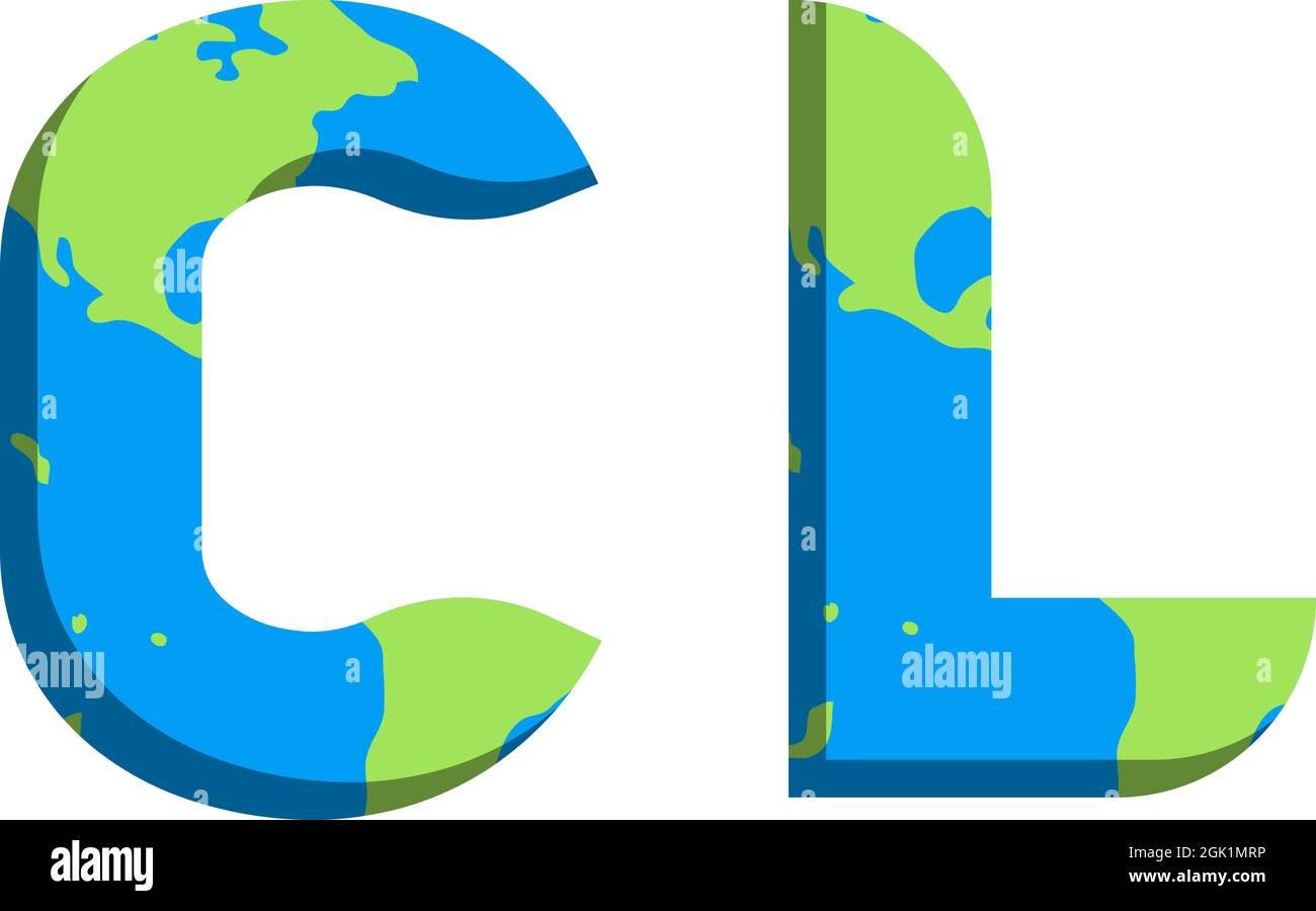Conception initiale du logo CL avec style World Map, marque de l'entreprise logo. Illustration de Vecteur