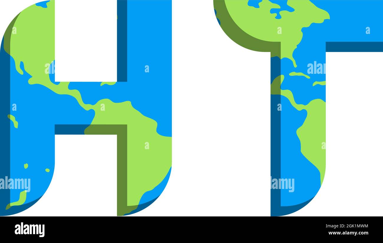 Conception initiale du logo HT avec style World Map, marque de l'entreprise logo. Illustration de Vecteur