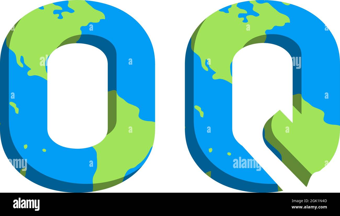 Conception initiale du logo OQ avec style World Map, marque de l'entreprise logo. Illustration de Vecteur