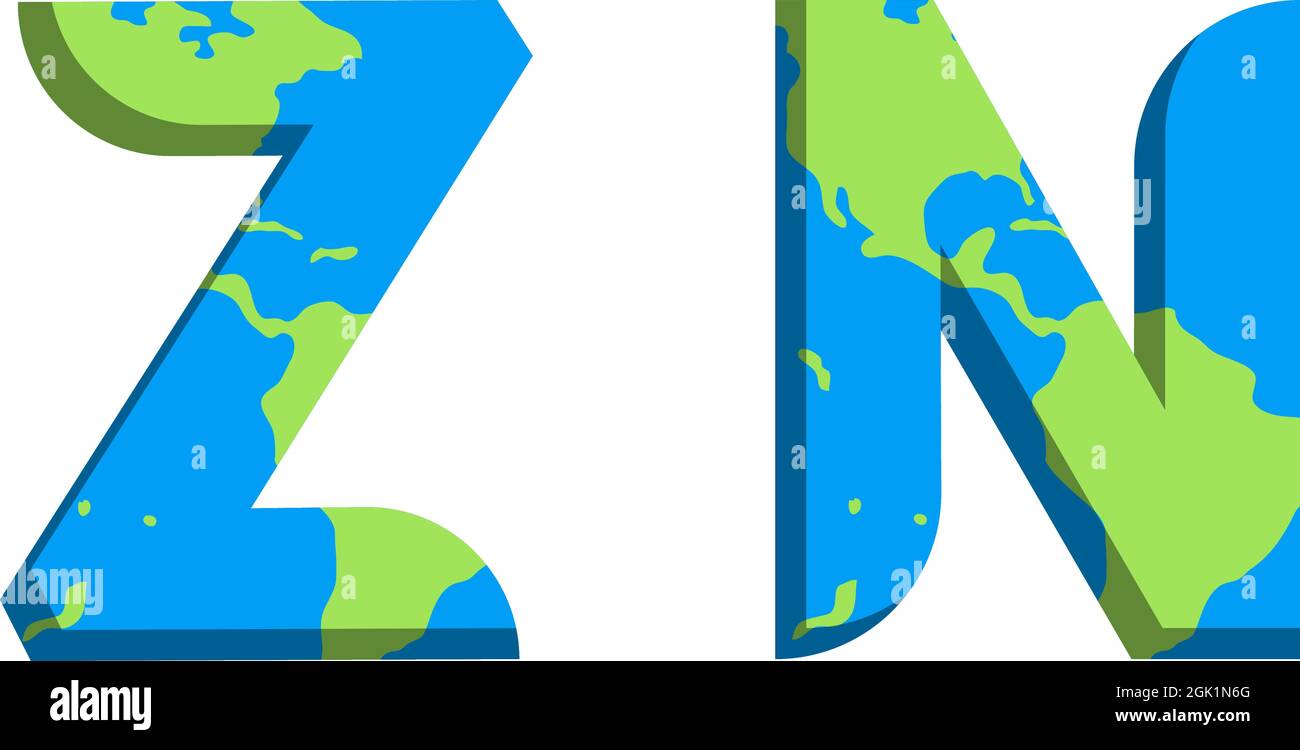 Logo ZN initial avec style World Map, logo de l'entreprise. Illustration de Vecteur