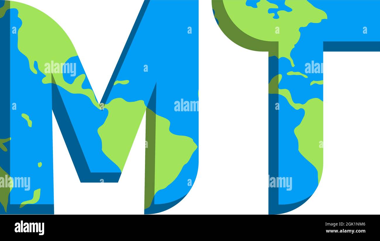 Conception initiale du logo MT avec style World Map, marque de l'entreprise logo. Illustration de Vecteur