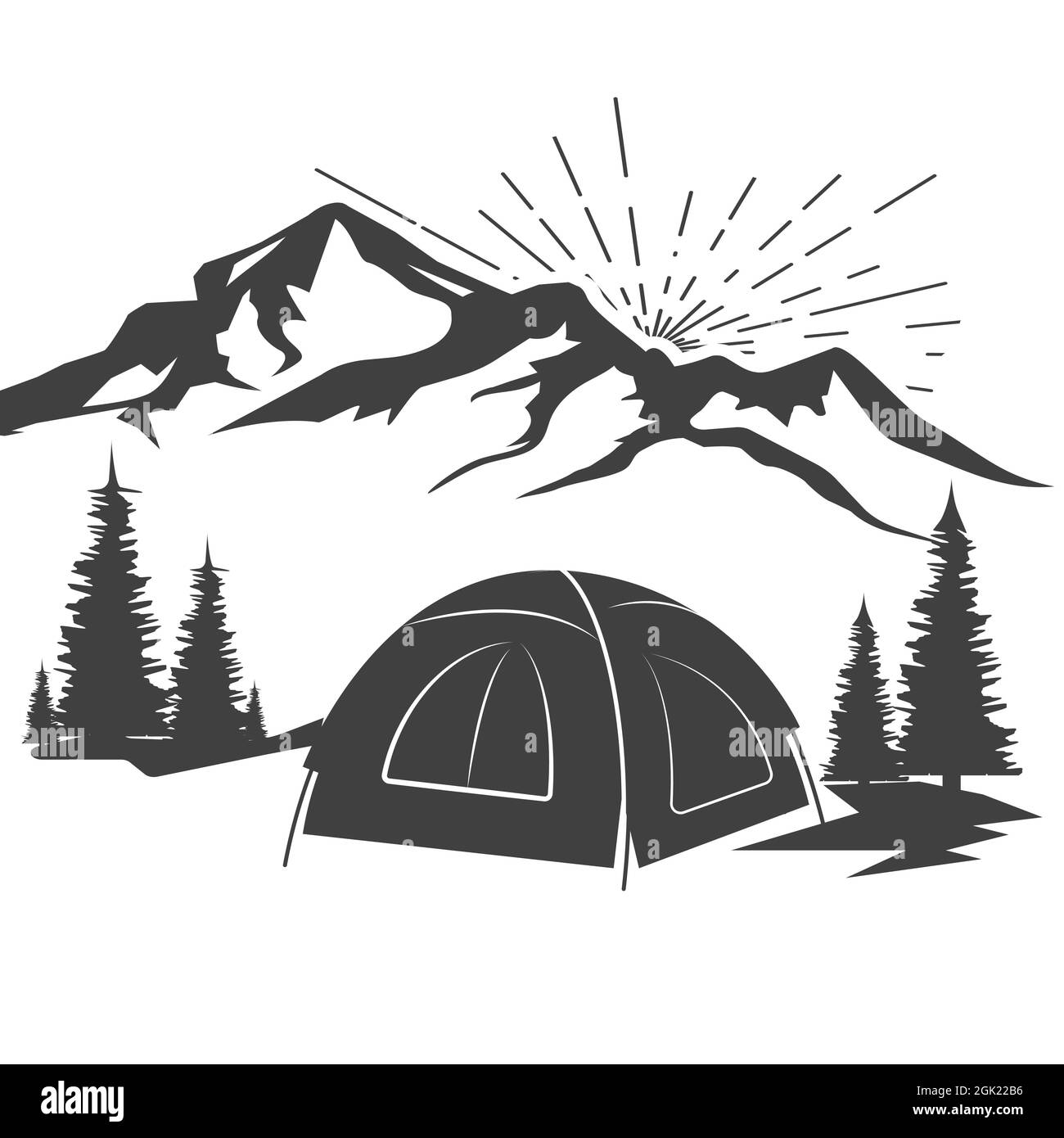 Modèle d'illustration de conception d'icône de vecteur d'élément camp Banque D'Images