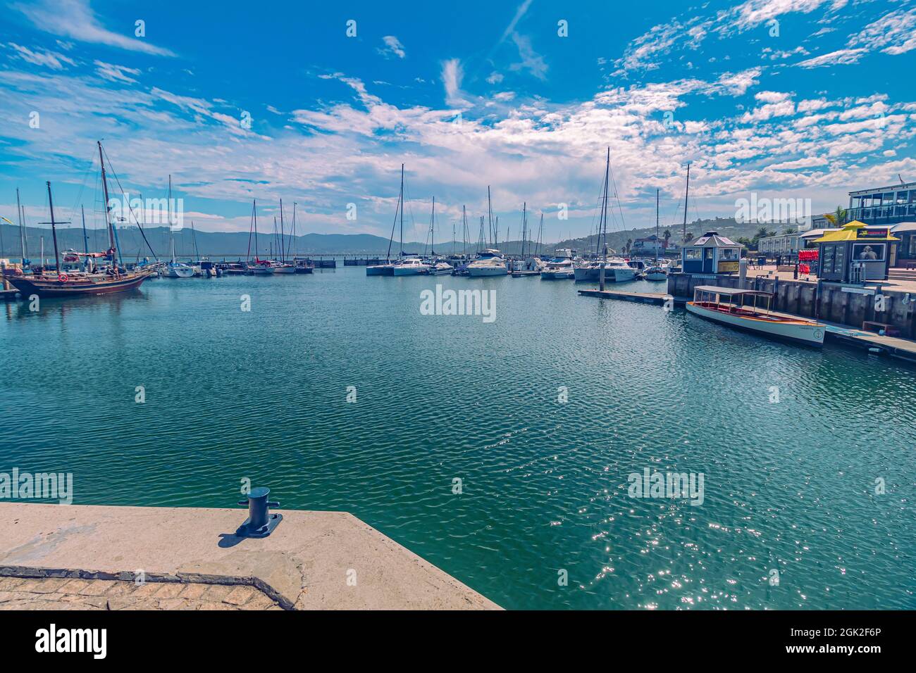Knysna Waterfront de Knysna le long de la route des jardins dans l'ouest du Cap Afrique du Sud. Banque D'Images