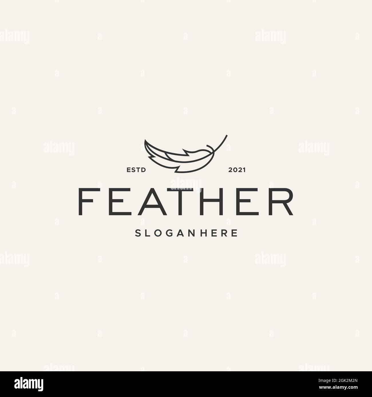 logo minimaliste en soie de plumes Illustration de Vecteur