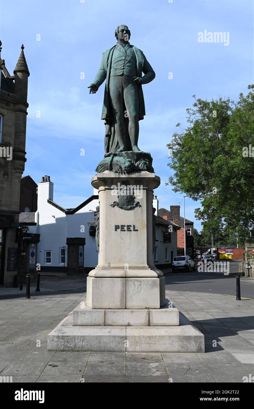 Une statue de Robert Peel Banque D'Images