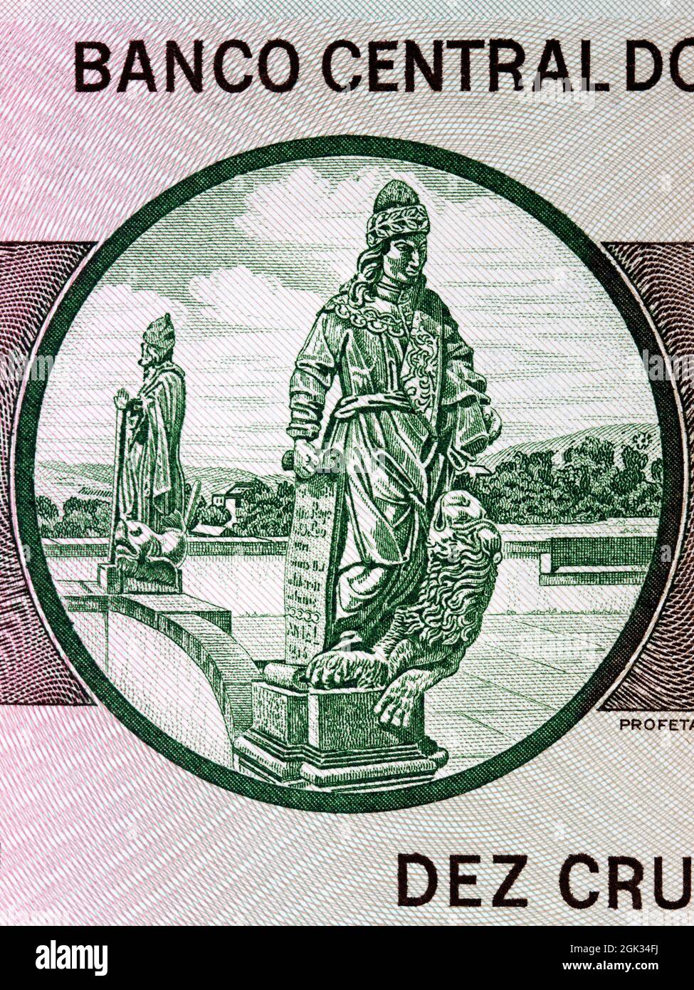 Statue de Daniel le Prophète de l'ancien argent brésilien Banque D'Images
