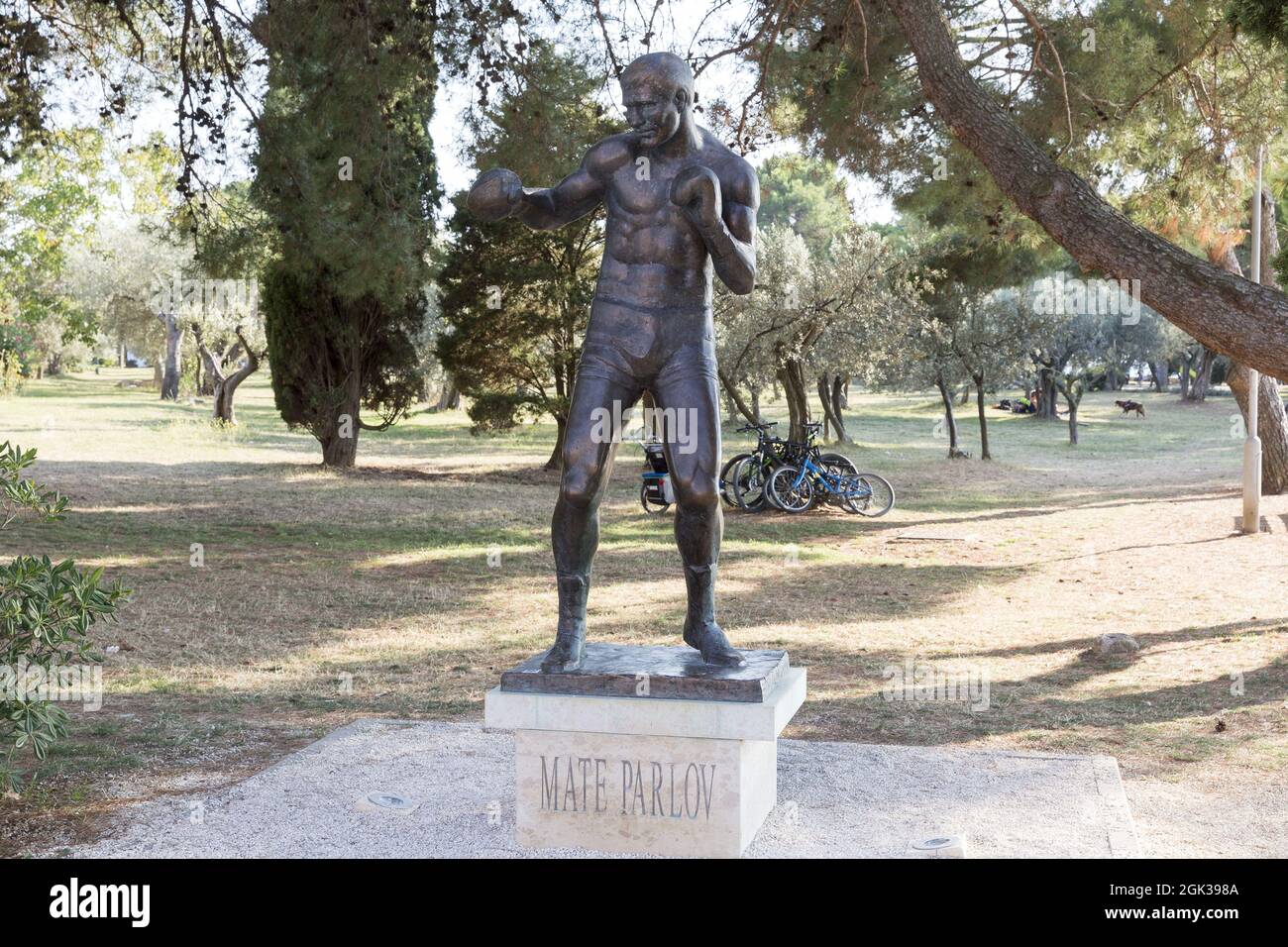 Monument de boxer Mate Parlov Banque D'Images