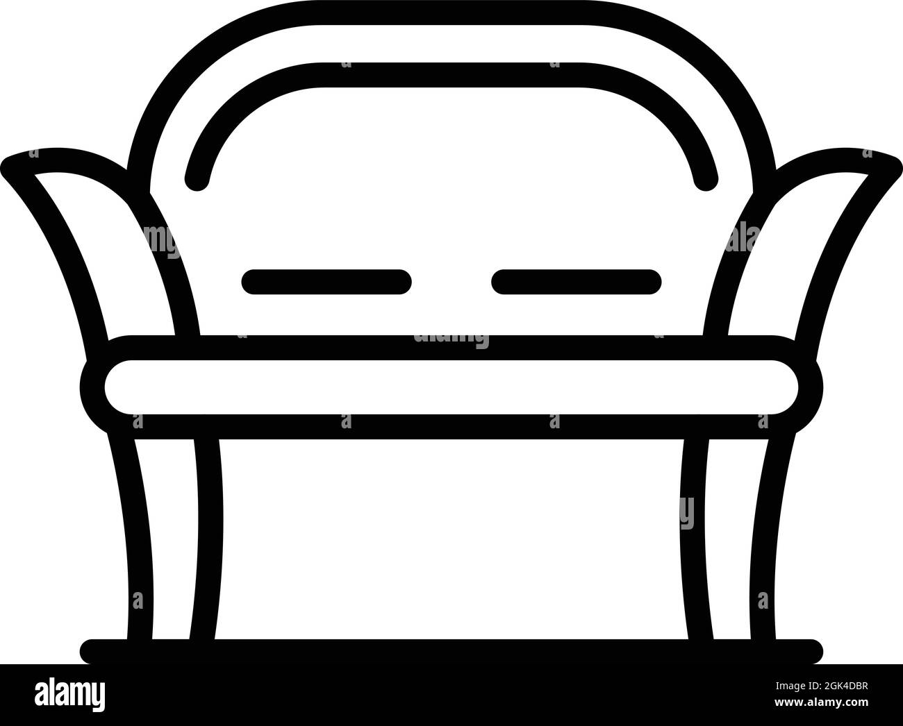 Vecteur de contour d'icône de canapé de jardin. Meubles de chaise. Terrasse avec porche Illustration de Vecteur