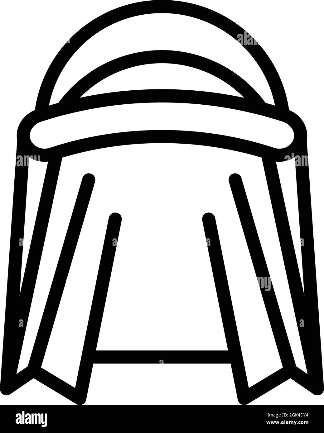 Vecteur de contour d'icône de turban arabe. Pagdi indien. Chapeau Pagdi Illustration de Vecteur