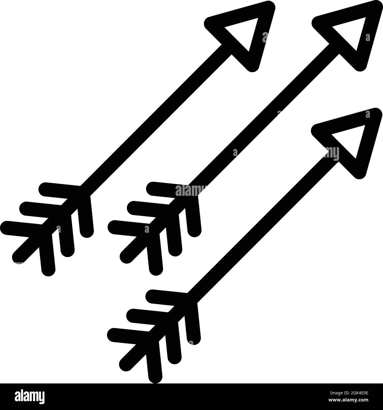 Vecteur de contour de l'icône de flèche de prise de vue. Arc de tir à l'arc. Cible Archer Illustration de Vecteur