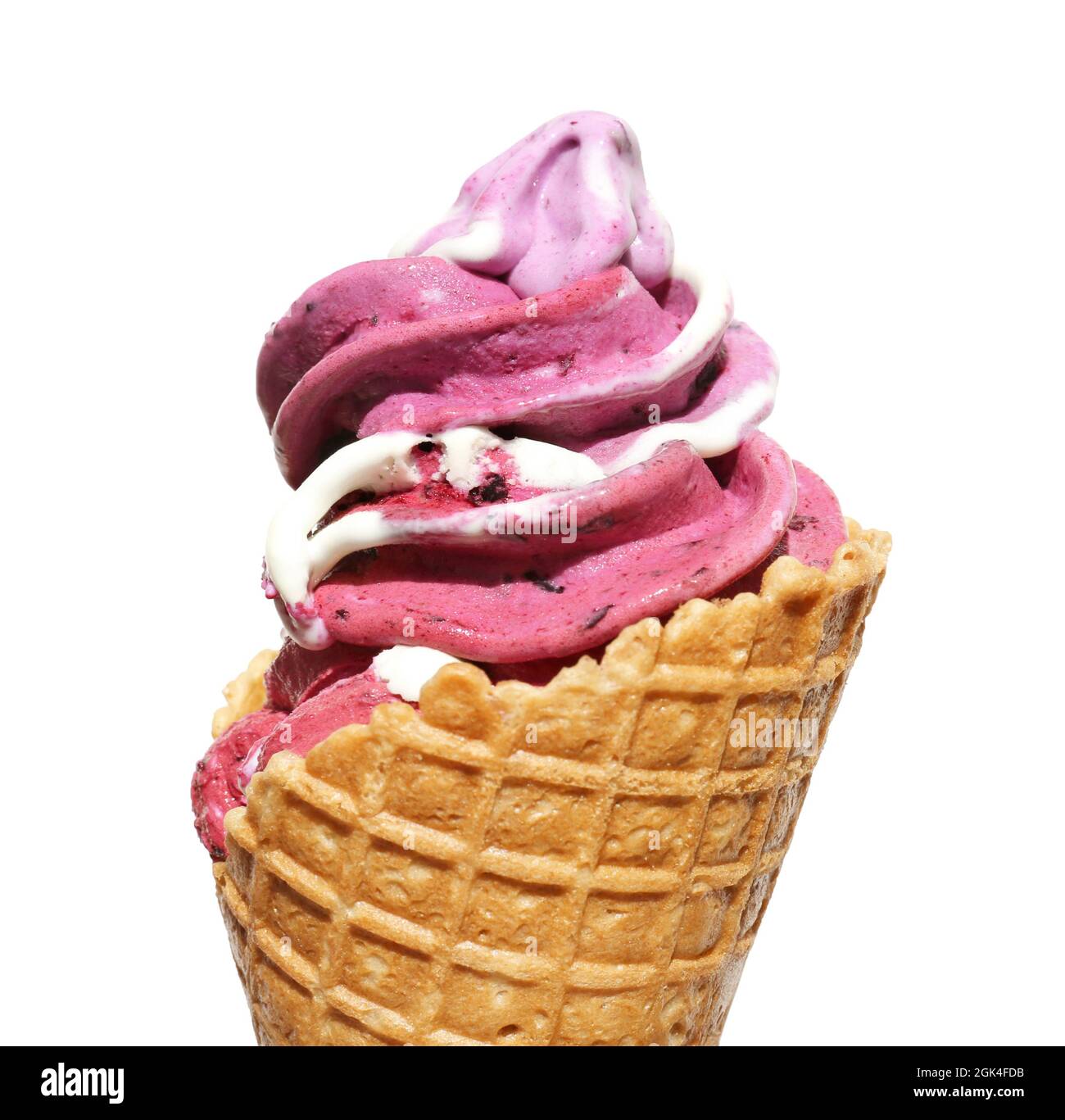 Un dessin d'un cône de crème glacée avec de la crème oide violette