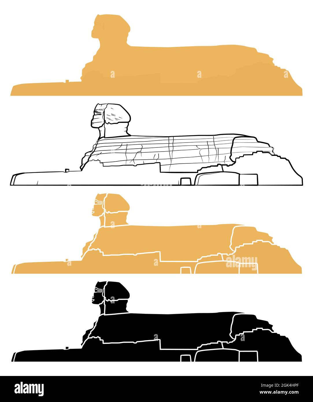 Grand Sphinx de Gizeh, Egypte Illustration de Vecteur