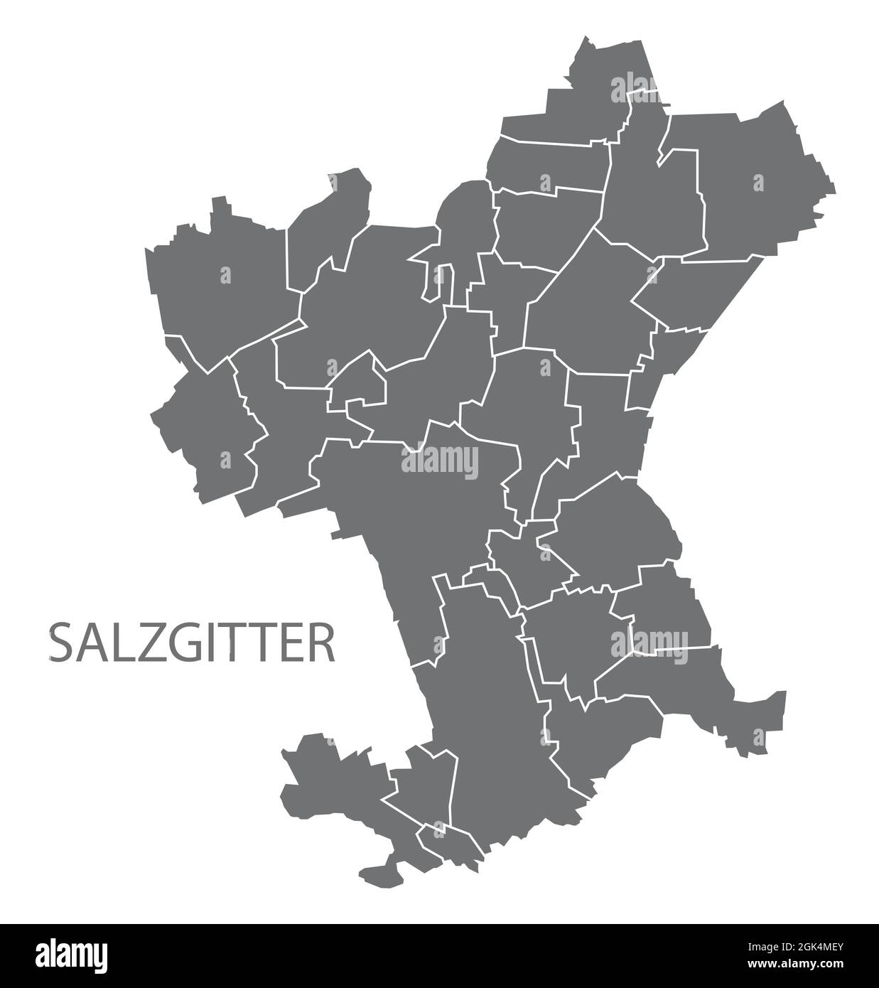 Carte moderne de la ville - Salzgitter ville d'Allemagne avec des quartiers gris DE Illustration de Vecteur