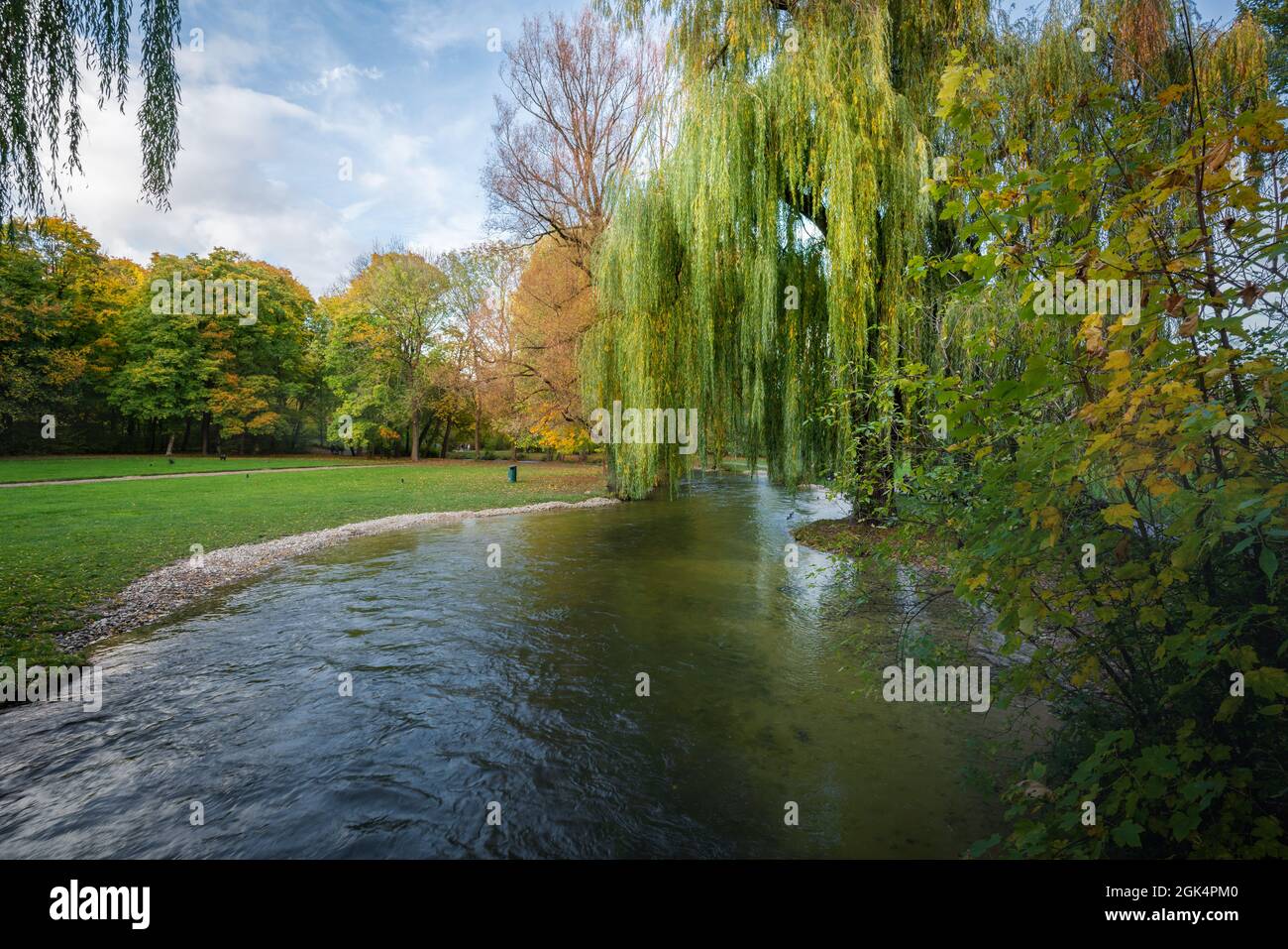 Englischen Garten Park en automne - Munich, Bavière, Allemagne Banque D'Images