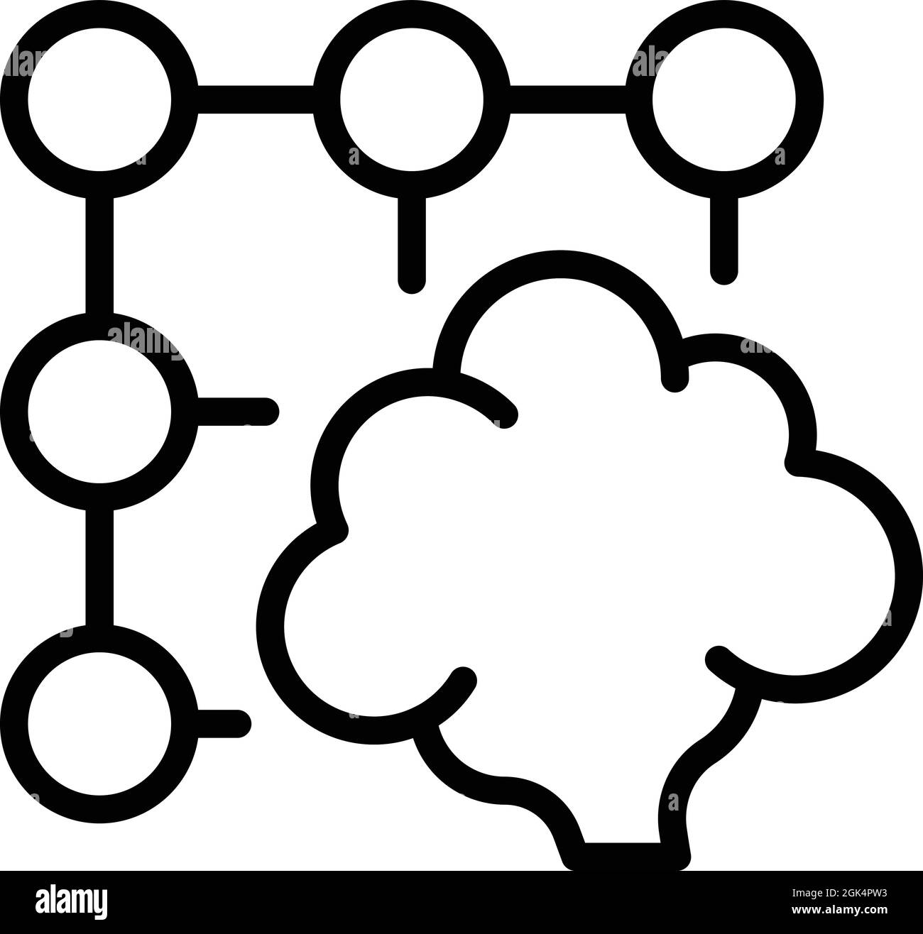 Vecteur de contour de l'icône active du cerveau. Esprit humain. Brainstorming mental Illustration de Vecteur