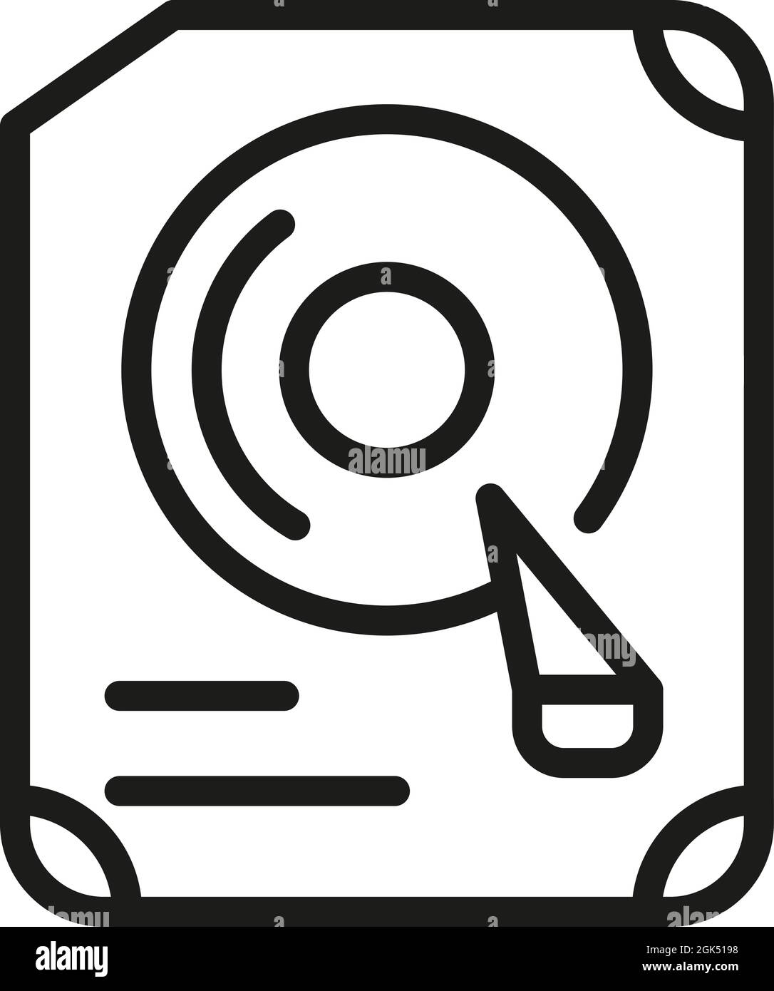 Vecteur de contour de l'icône du lecteur d'ordinateur. Matériel serveur. Disque mémoire Illustration de Vecteur