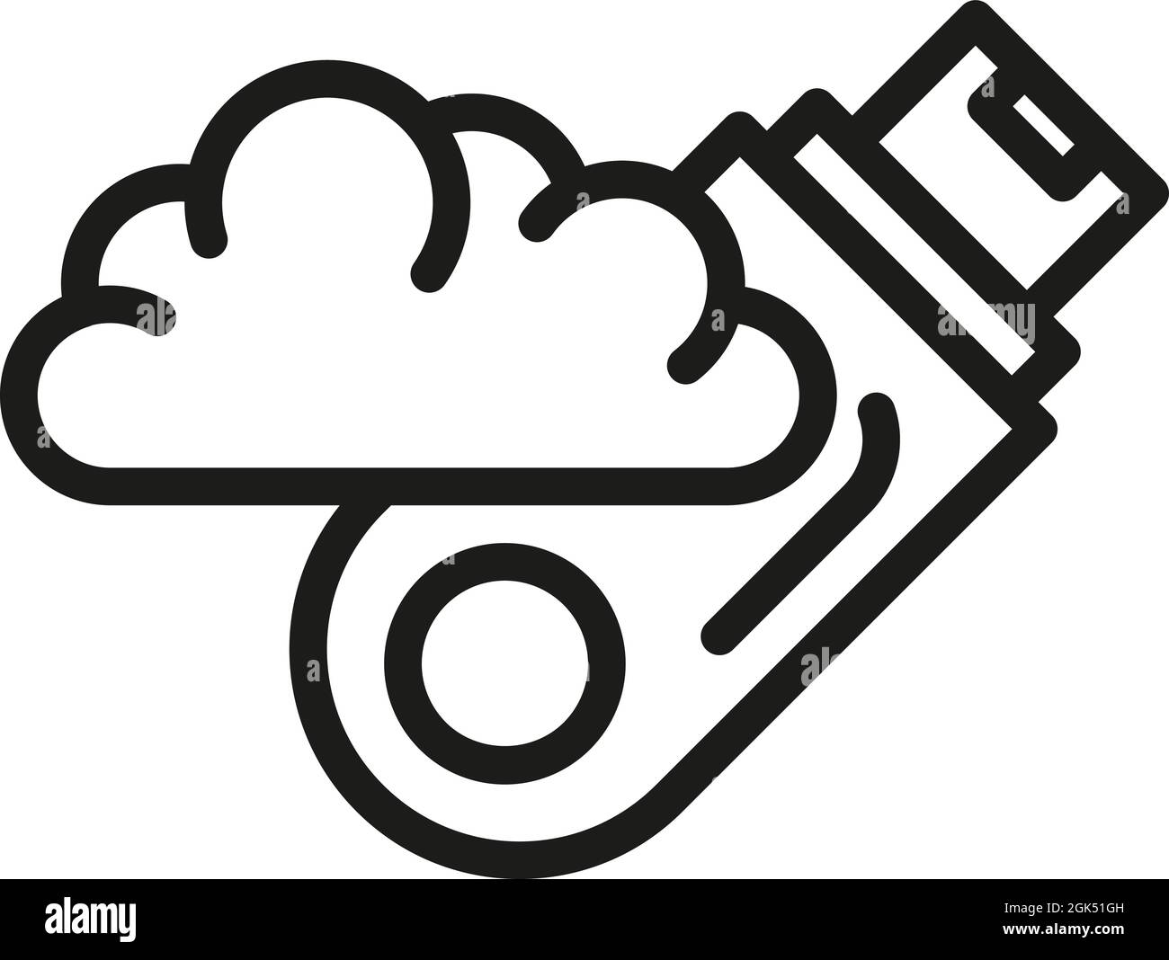 Vecteur de contour de l'icône de la clé USB. Données du lecteur. Stockage usb Illustration de Vecteur