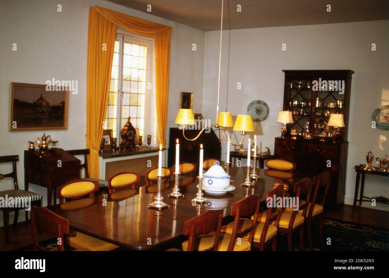 Im Haus von Prinz Sigvard Bernadotte à Stockholm, Suisse 1985. À la maison du prince Sigvard Bernadotte à Stockholm, Suède 1985. Banque D'Images