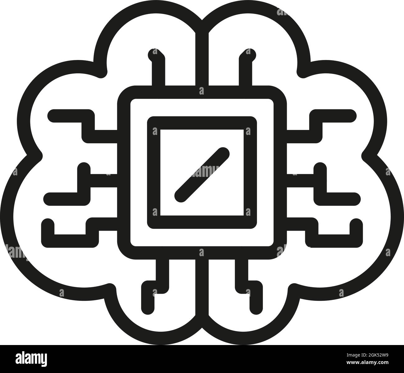 Vecteur de contour d'icône de puce mémoire. Micro-stockage. Données numériques Illustration de Vecteur