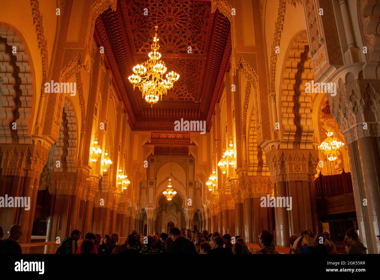 Casablanca, Maroc à la Mosquée Hassan II. Banque D'Images