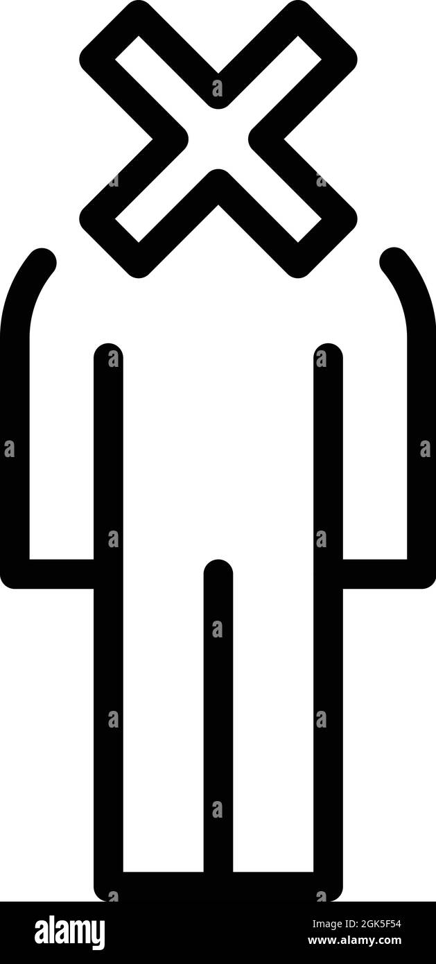 Vecteur de contour d'icône sans contact de personnes. Protection des personnes. Sécurité contre les virus Illustration de Vecteur
