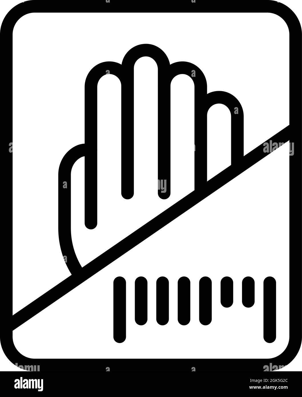 Vecteur de contour d'icône de reconnaissance de main. Balayage biométrique. Identification du capteur Illustration de Vecteur