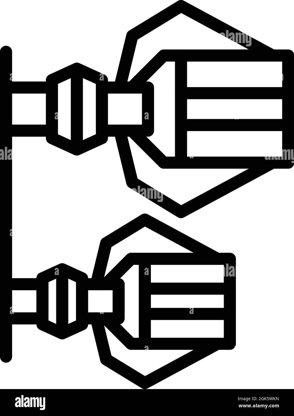 Vecteur de contour d'icône de technologie industrielle. Robot industriel. Machines d'usine Illustration de Vecteur